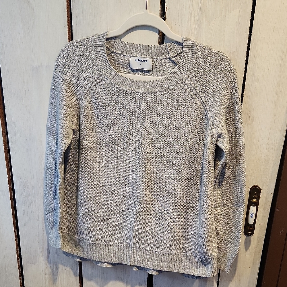 Old Navy Light Gray Crewneck Textured Sweater Size Medium